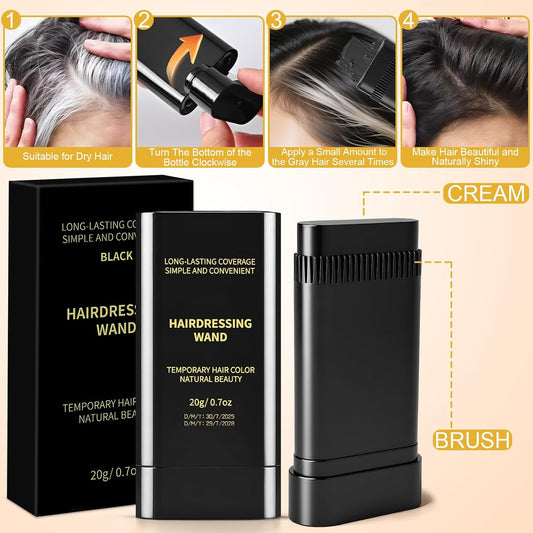 Upgraded 2-in-1 Premium Instant Hair Coloring Comb | Long-Lasting Hair Dye Stick for Gray Coverage & Natural Look