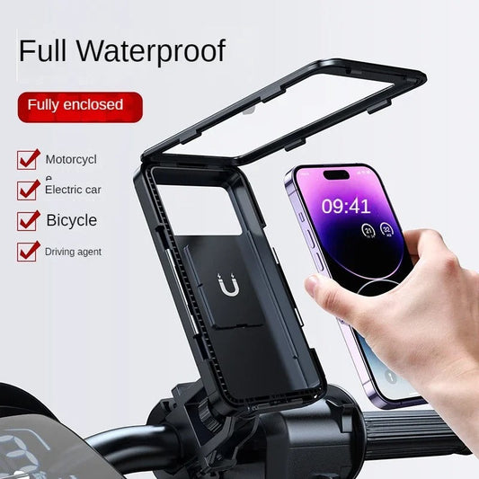 Motorcycle & Bicycle Waterproof Phone Holder – Handlebar Mounted Waterproof Case