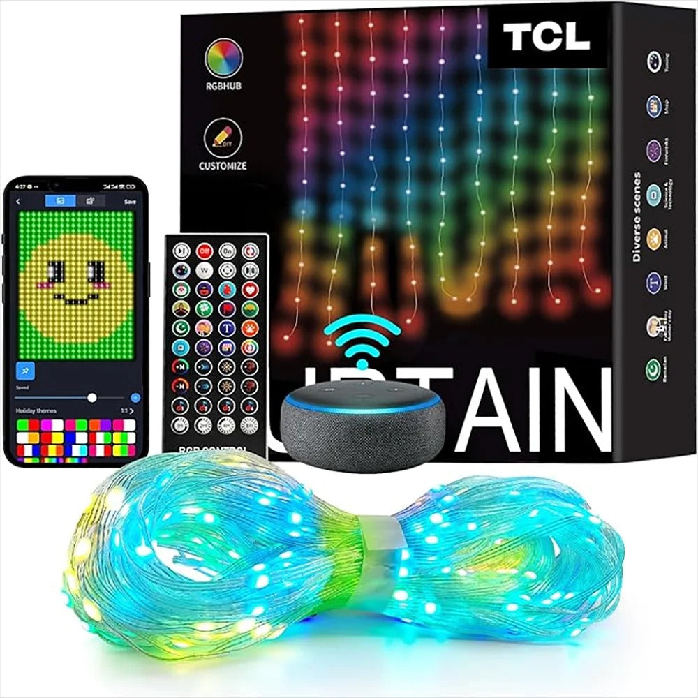 LED Smart Curtain Lights APP Controlling Music Sync LED String Lights With Remote