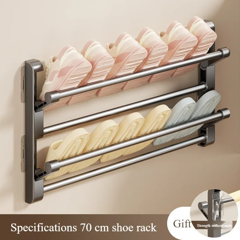 Rack Wall Mounted Shoe Storage – Simple Entrance & Bathroom Wall/Door Mounted Shoe Rack