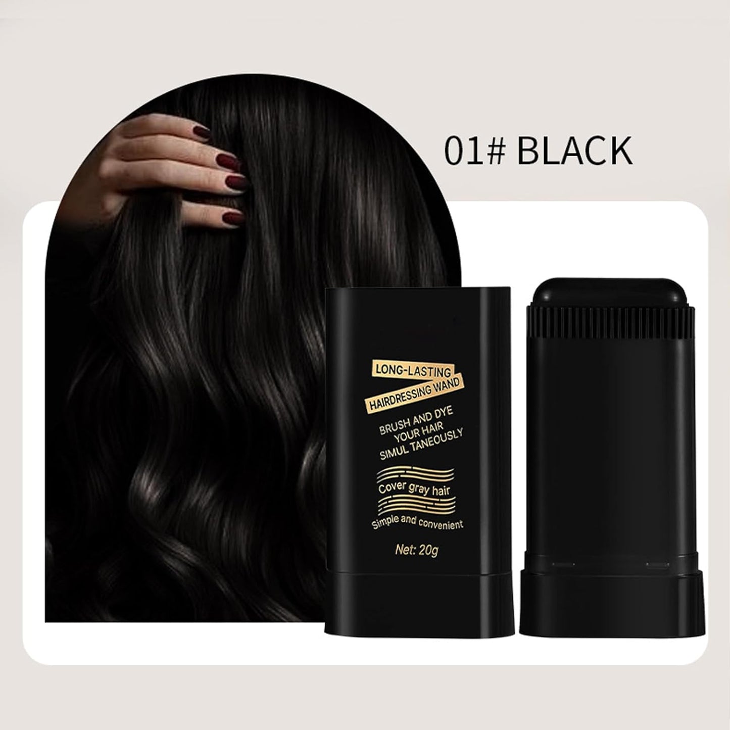 Upgraded 2-in-1 Premium Instant Hair Coloring Comb | Long-Lasting Hair Dye Stick for Gray Coverage & Natural Look