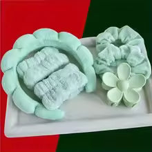 6-Piece Plush Skincare Headband, Wristband & Hair Clip Set – Spa & Makeup Essentials