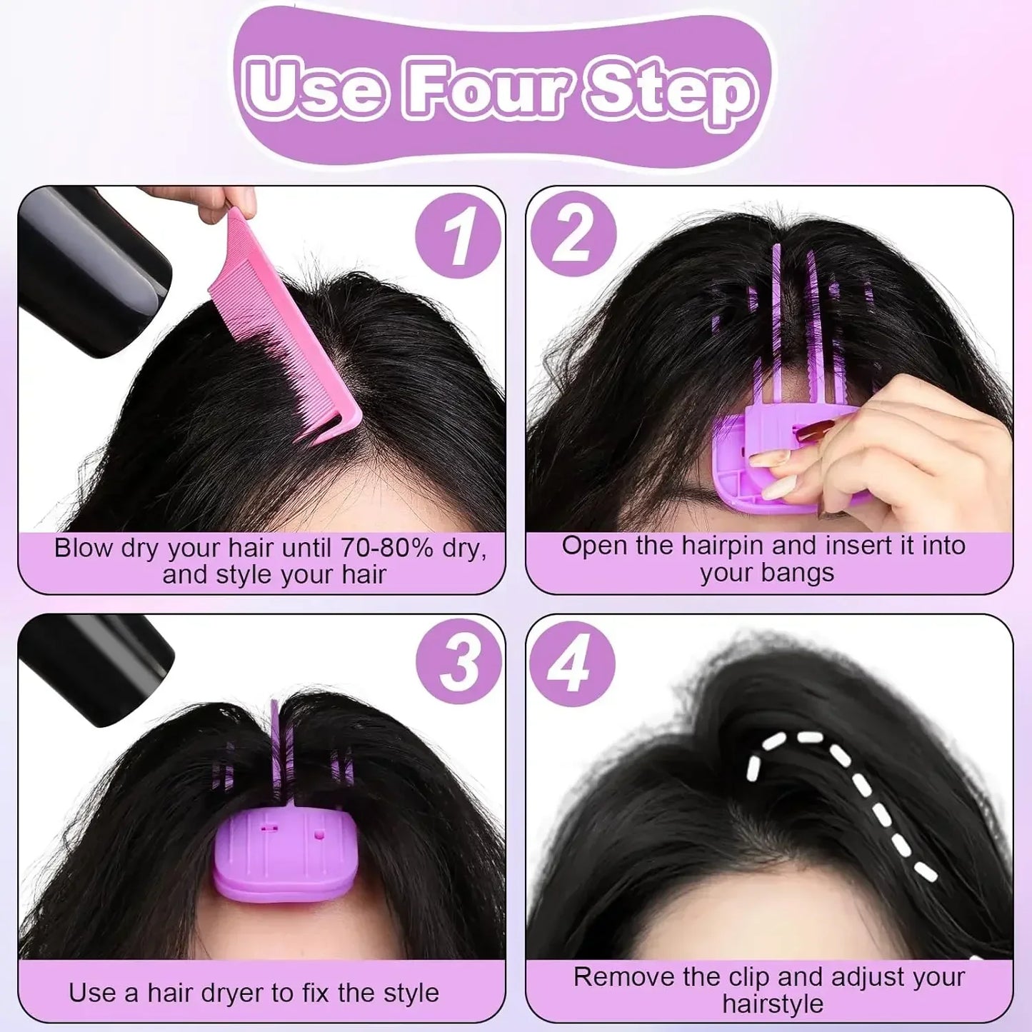 Fluffy Hairpin Curling Bangs Clips – Volumizing Root Hair Rollers Set for Women - No-Heat Styling Volume Clip