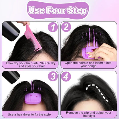 Fluffy Hairpin Curling Bangs Clips – Volumizing Root Hair Rollers Set for Women - No-Heat Styling Volume Clip