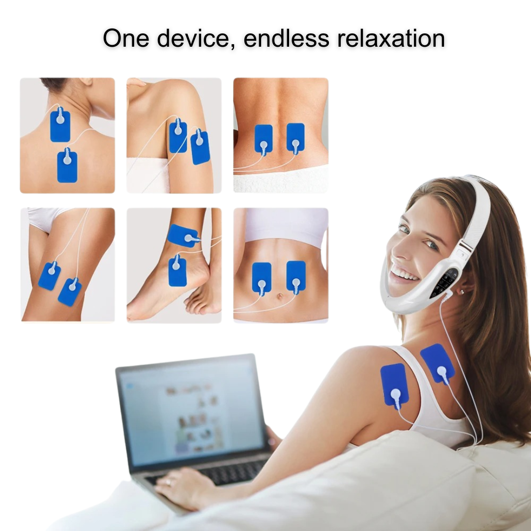 GLOWSLIM PRO – Advanced V-Line Beauty Device with AcuCare EMS Patches | Face Lifting, Slimming & Skin Firming for Face & Body