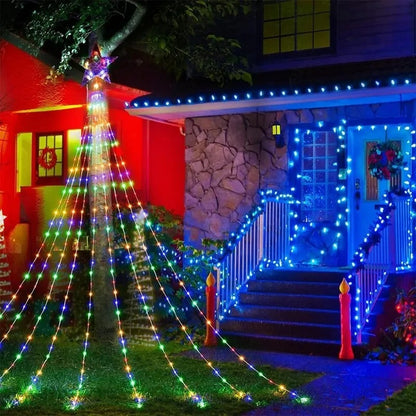 Christmas Tree Waterfall Lights with Ring