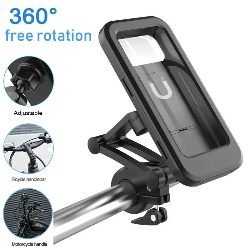 Motorcycle & Bicycle Waterproof Phone Holder – Handlebar Mounted Waterproof Case