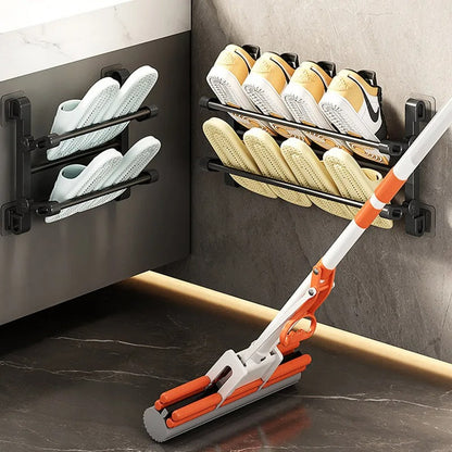Rack Wall Mounted Shoe Storage – Simple Entrance & Bathroom Wall/Door Mounted Shoe Rack