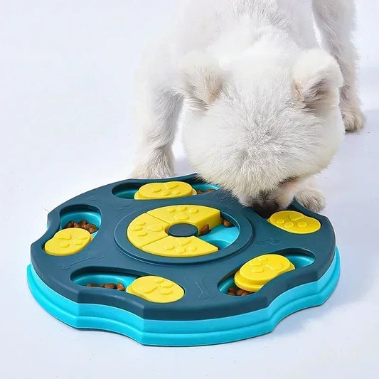 Interactive Slow Feeder Dog & Cat Puzzle Bowl – Non-Slip IQ Training Food Dispenser