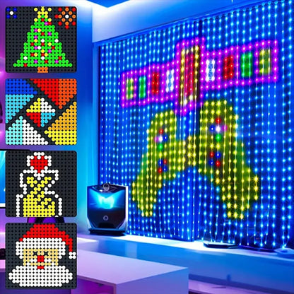 LED Smart Curtain Lights APP Controlling Music Sync LED String Lights With Remote