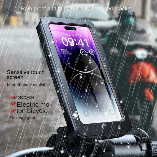 Motorcycle & Bicycle Waterproof Phone Holder – Handlebar Mounted Waterproof Case