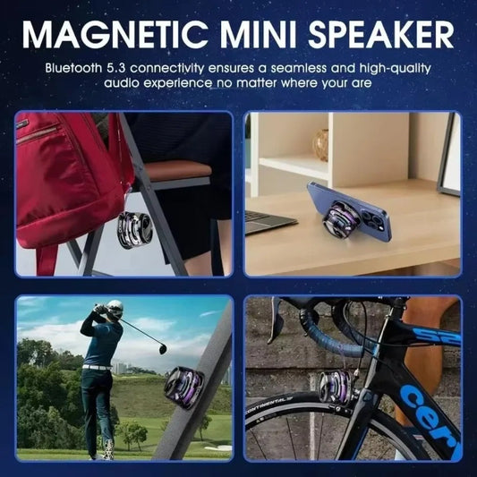 Portable Magnetic Bluetooth Speaker – Rechargeable Mini Wireless Speaker with HD Sound & Stereo Pairing