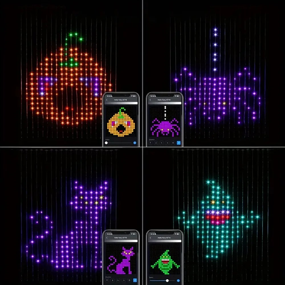 LED Smart Curtain Lights APP Controlling Music Sync LED String Lights With Remote