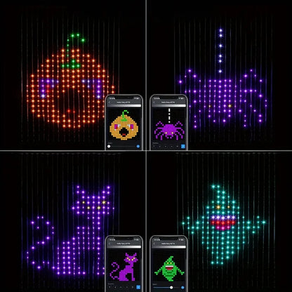 LED Smart Curtain Lights APP Controlling Music Sync LED String Lights With Remote