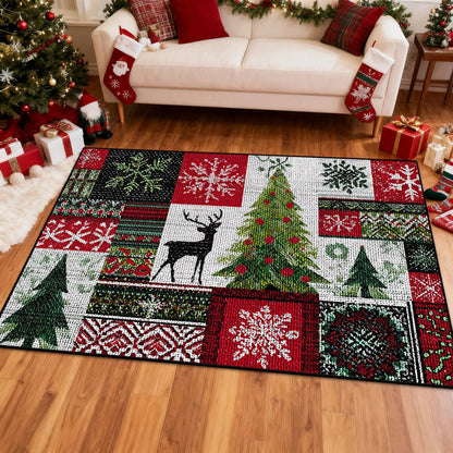 Grid Christmas Rugs
