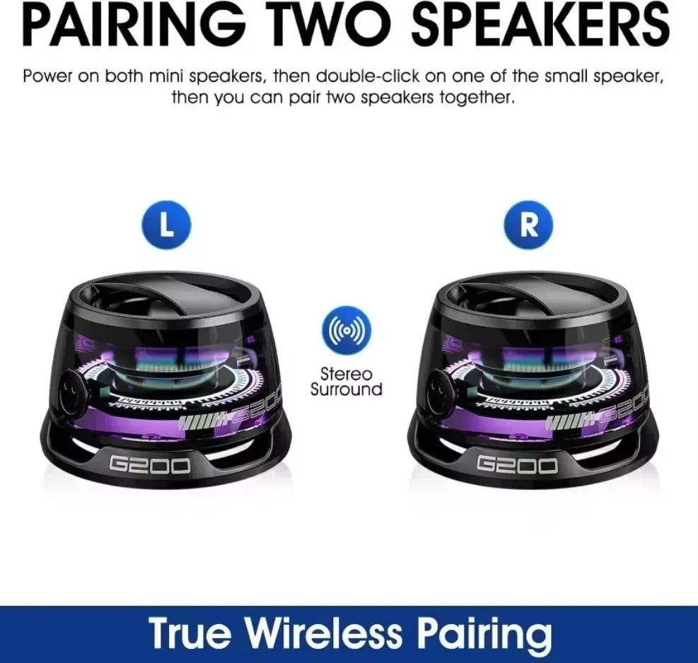 Portable Magnetic Bluetooth Speaker – Rechargeable Mini Wireless Speaker with HD Sound & Stereo Pairing