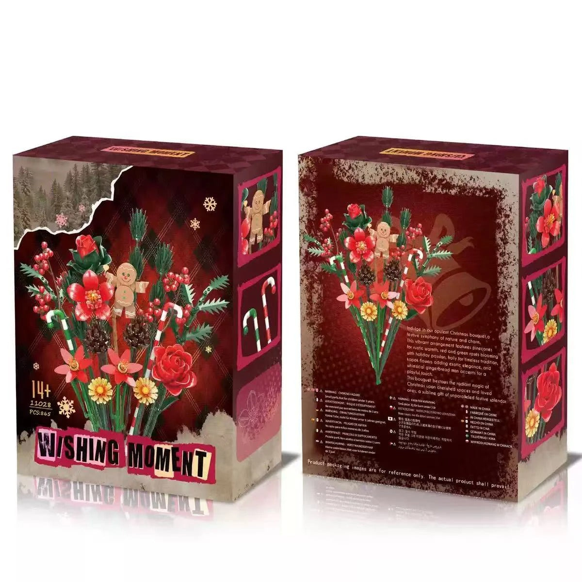 865PCS Gingerbread Flower Bouquet Building Blocks