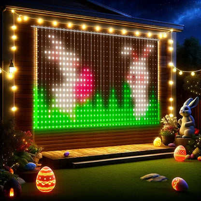 LED Smart Curtain Lights APP Controlling Music Sync LED String Lights With Remote