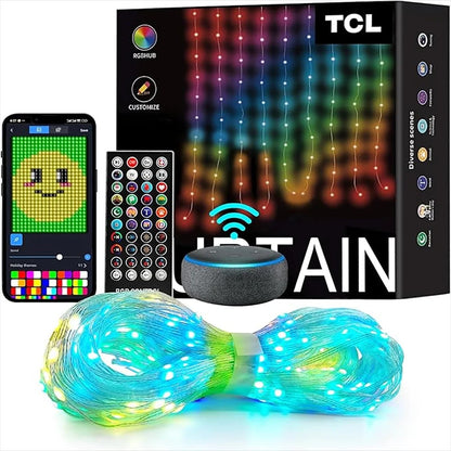 LED Smart Curtain Lights APP Controlling Music Sync LED String Lights With Remote