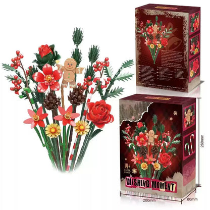 865PCS Gingerbread Flower Bouquet Building Blocks