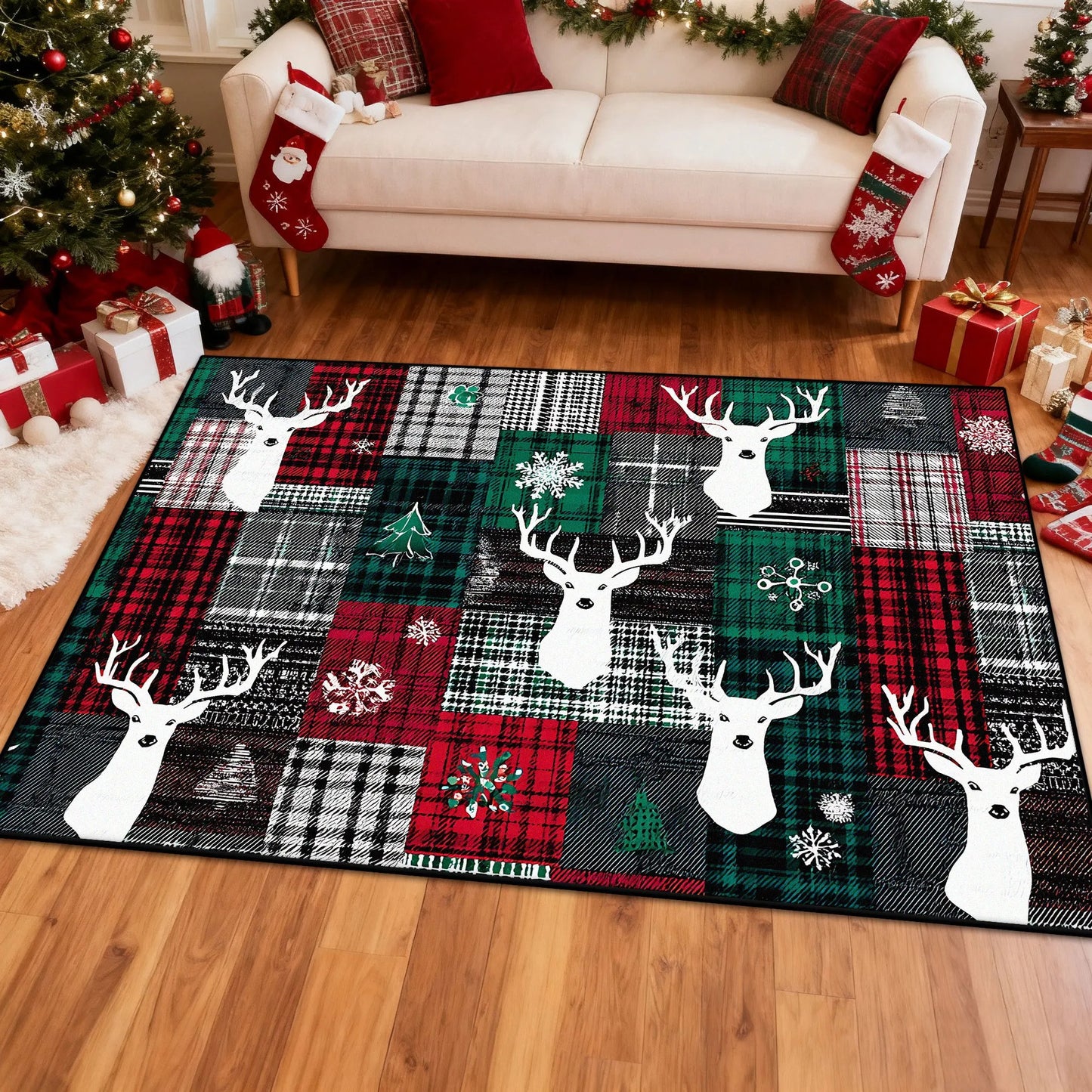 Grid Christmas Rugs